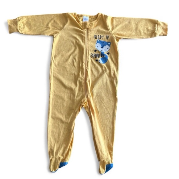 Gerber Other - 🍁Gerber “Ready to Explore” Yellow Fox Zip Footed Sleeper – Size 6-9M